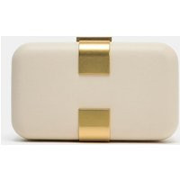 Zara - Metallic Detail Clutch - Ecru - One Size Only - Woman | Zara UK