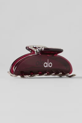 ALO | Acrylic Illusion Claw Clip in Rich Bordeaux/Chrome | Alo Yoga