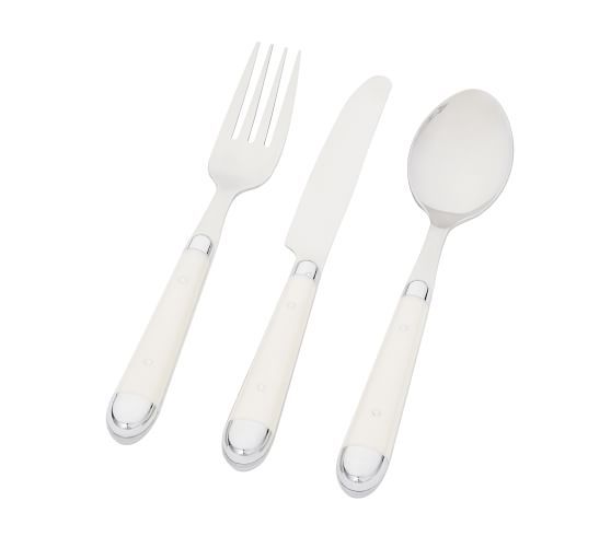 Bistro Outdoor Flatware, Set of 12- Ivory | Pottery Barn (US)
