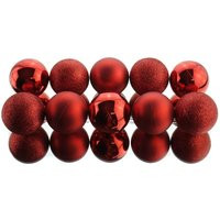 Bruchfeste Weihnachtskugeln Christmas Red rot ø 6 cm aus Kunststoff - 10er Set | ManoMano DE