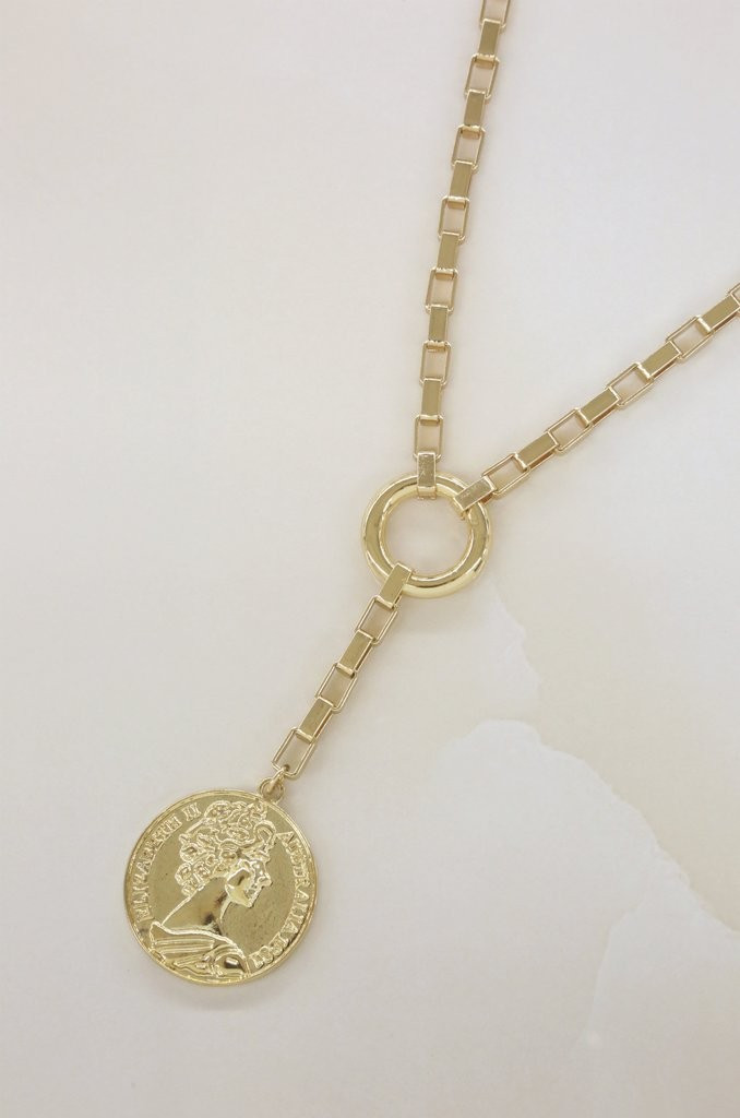 Power Player Coin Lariat Necklace | Ettika