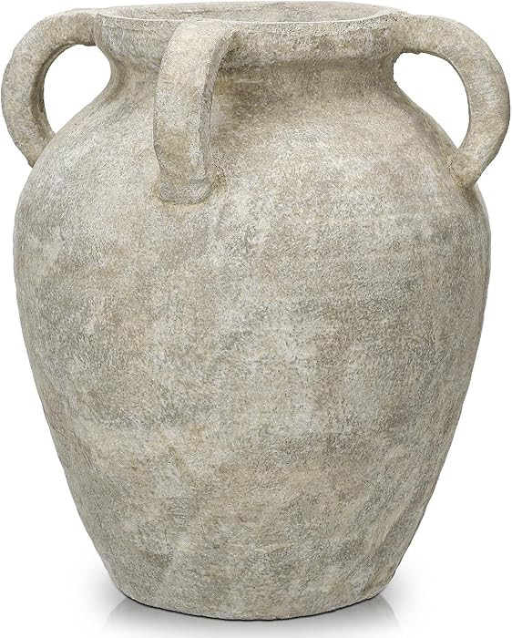 Handmade Flower Vase, 12" Tall Terracotta Vase, Green Vintage Ceramic vase, Rustic Antique Decor ... | Amazon (US)