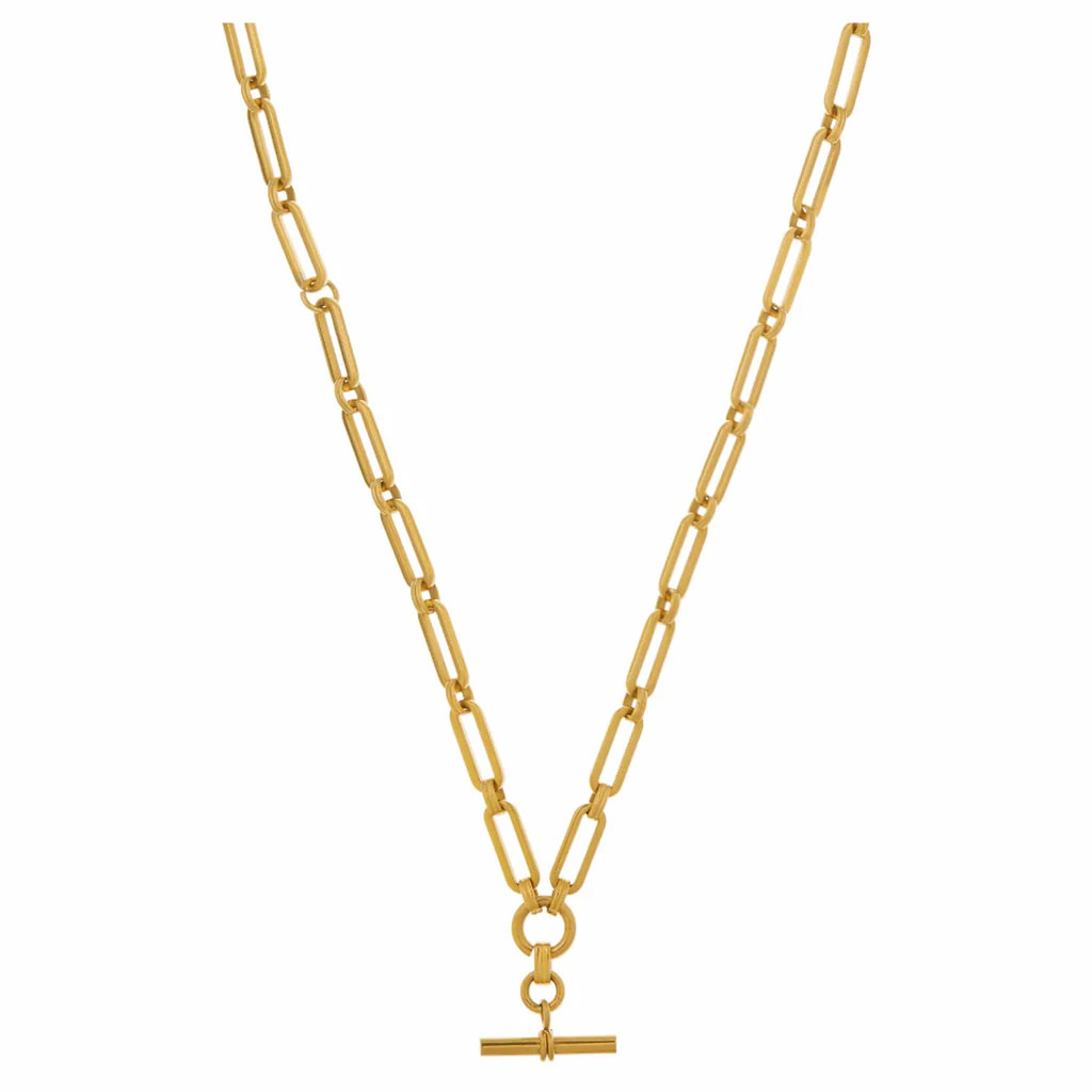 LUXE Linear Link T-Bar Necklace - Gold | Orelia