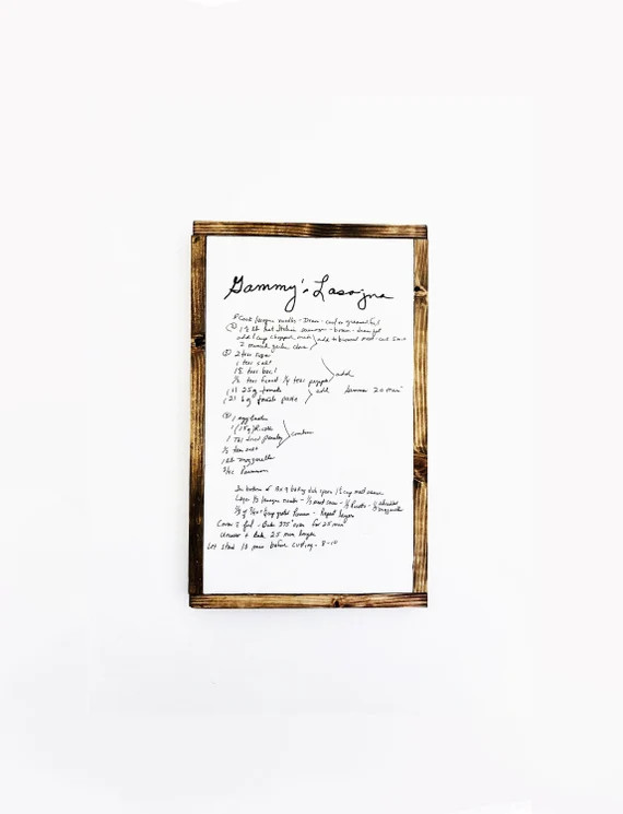 Recipe Sign | Wooden Sign | Handwritten Recipe | Family Recipe Display | Gift for her | Personali... | Etsy (US)