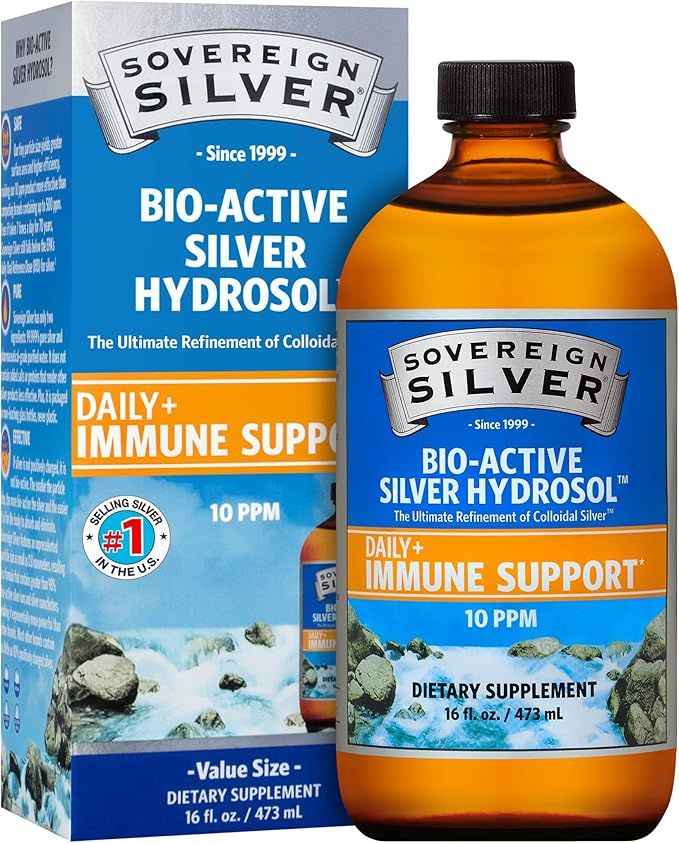 Sovereign Silver Bio-Active Silver Hydrosol for Immune Support - Colloidal Silver -10 ppm, 16oz (... | Amazon (US)