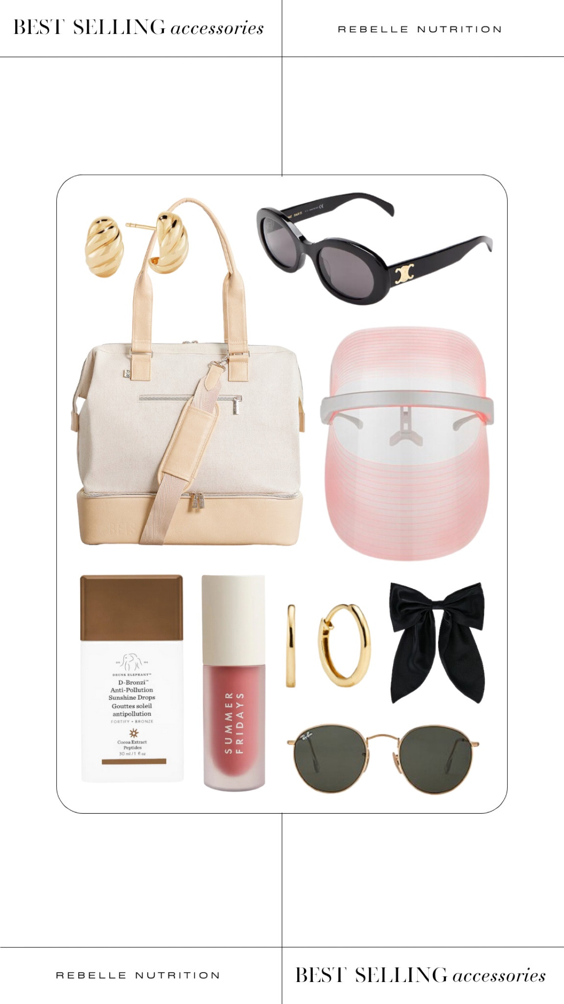 The accessories you have been loving so far this year! My go to Mejuri hoops and Huggies, Celine sunglasses, lip oils, LED red light masks and more! 

Hair bow, revolve hair bow, cute hair bow, bow barrette, Ray Ban sunglasses, trendy sunglasses, Celine sunglasses, black sunglasses, Beis mini weekender, weekender bag, carry on bag, Drunk Elephant bronzing drops, Summer Fridays lip oil, mejuri hoops, mejuri Huggies, gold hoops, croissant Huggies, cute hoops, dainty hoops 

#LTKstyletip #LTKtravel #LTKbeauty