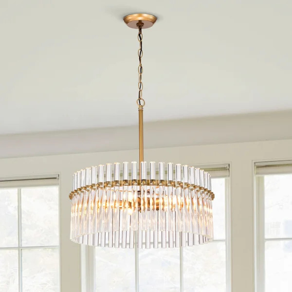 Kaan 5 - Light 20.2" Brushed Brass Candle Style Drum Chandelier | Wayfair North America