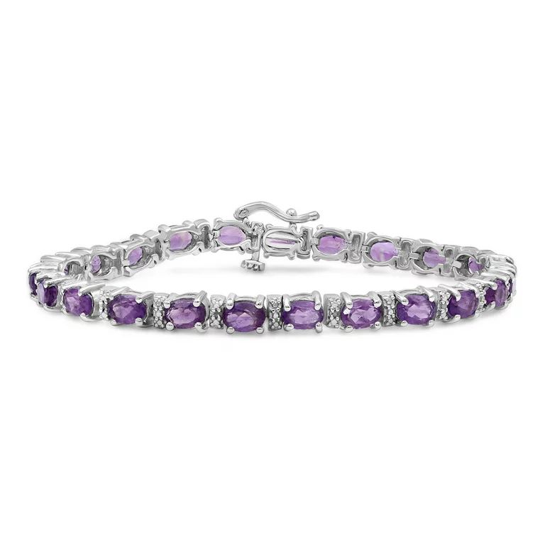 JEWELEXCESS Amethyst Bracelet for Women – Genuine, Single-Row Purple Amethyst Jewelry – 925 S... | Walmart (US)
