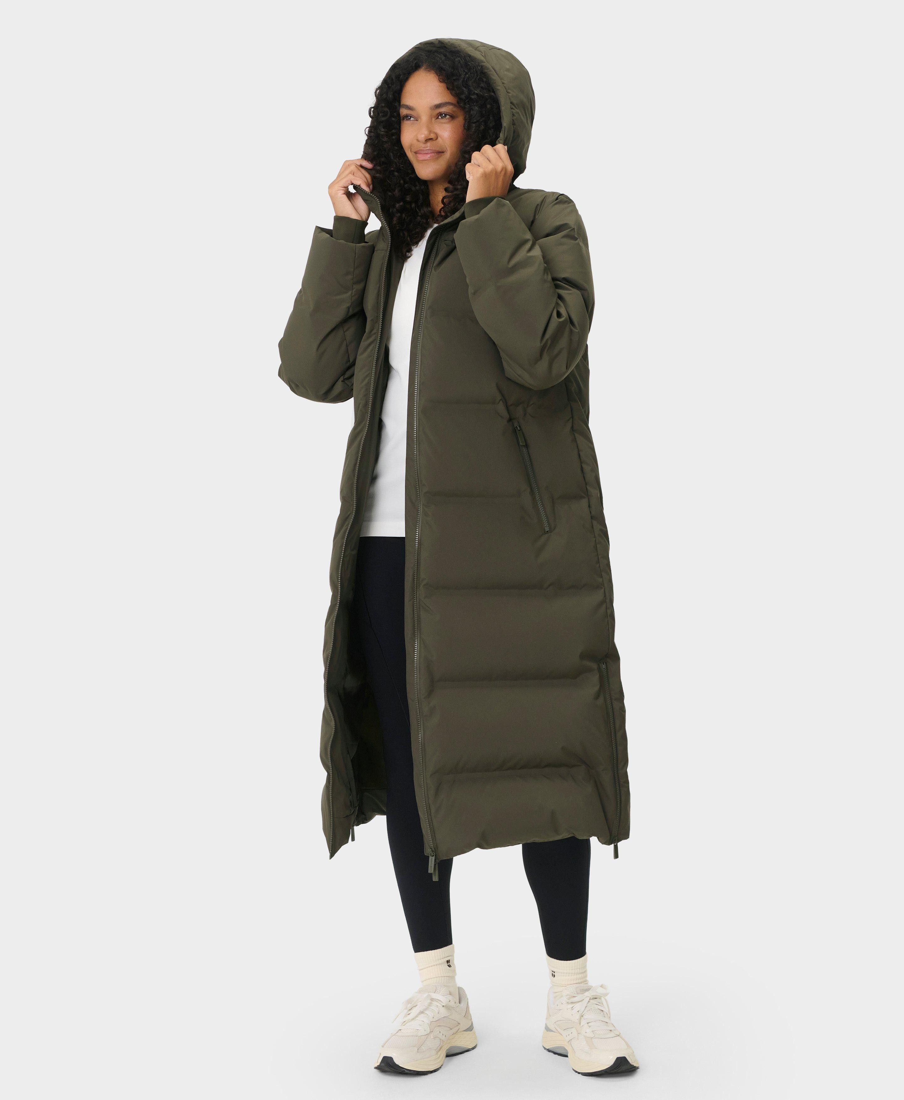 Nimbus Longline Waterproof Puffer - Nori Green | Women's Jackets + Coats | Sweaty Betty | Sweaty Betty UK