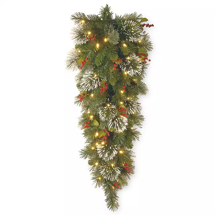 Pre-Lit Wintery Pine Christmas Teardrop | Kirkland's Home