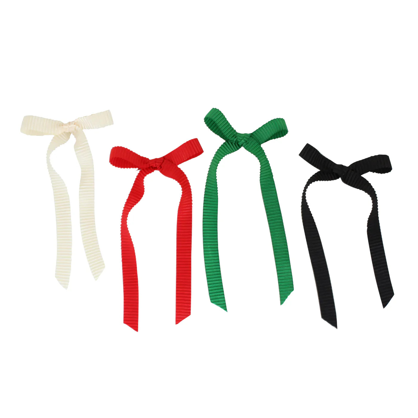 Pleated Long Tail Satin Bow | Haute Totz