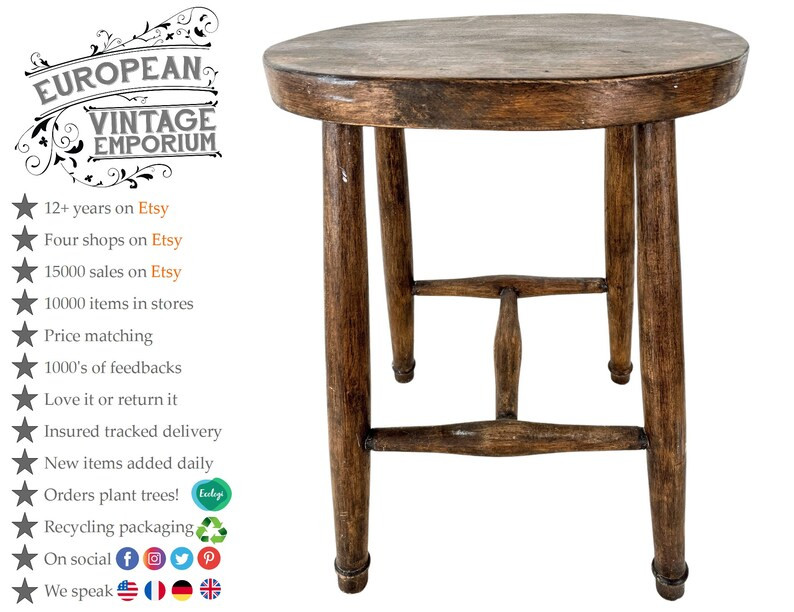 Stool Vintage French Kitchen Rustic Rural Farmer Chair Seat Wooden Wood Table Farmhouse Seat Rest... | Etsy (US)