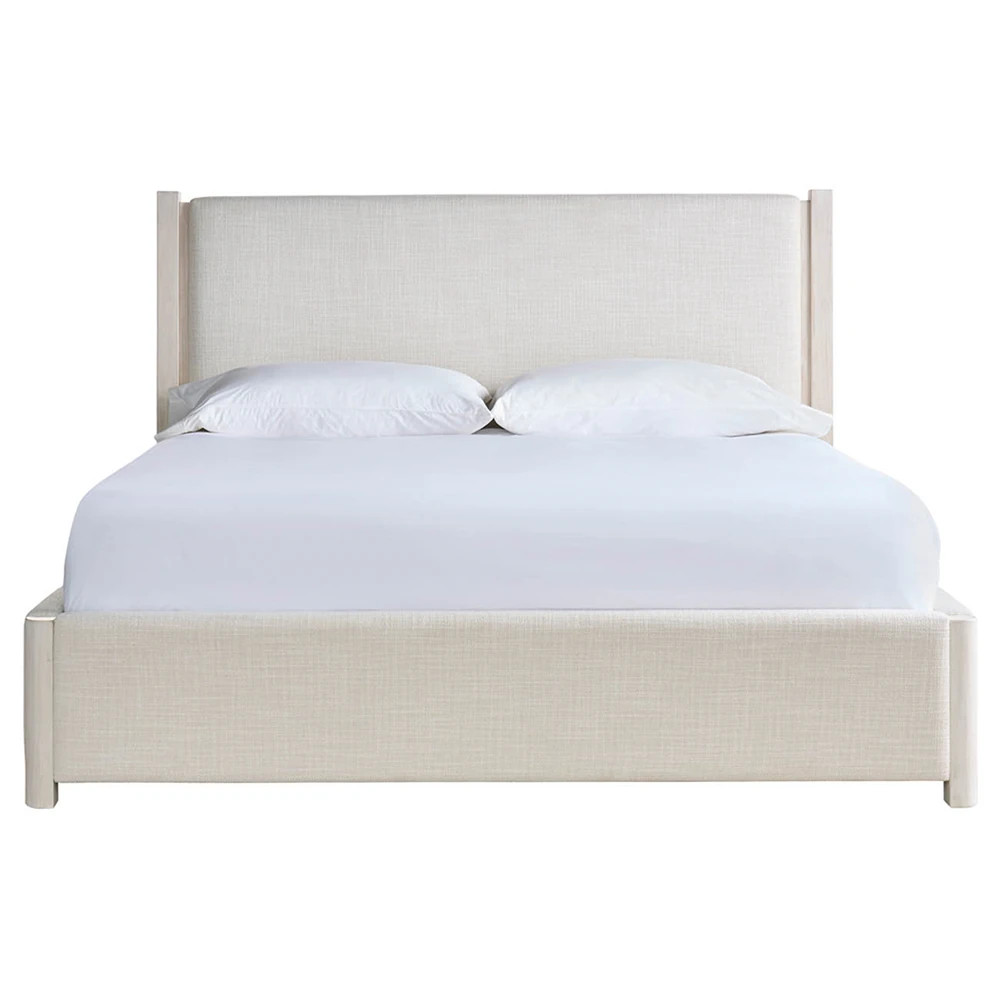 Leith Modern Classic Light Grey Wood Bed - Queen | Kathy Kuo Home