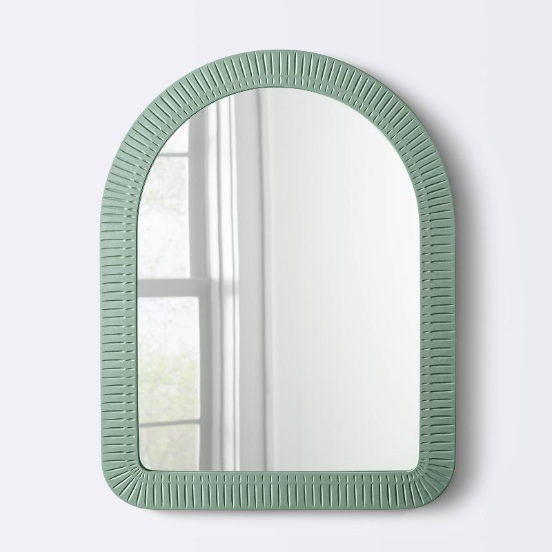 Arch Dot and Dash Resin Decorative Wall Mirror - Frosted Sage Green - Cloud Island™ | Target