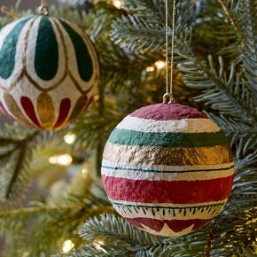 Cotton Mache Ball Ornaments (Set of 4) | West Elm (US)