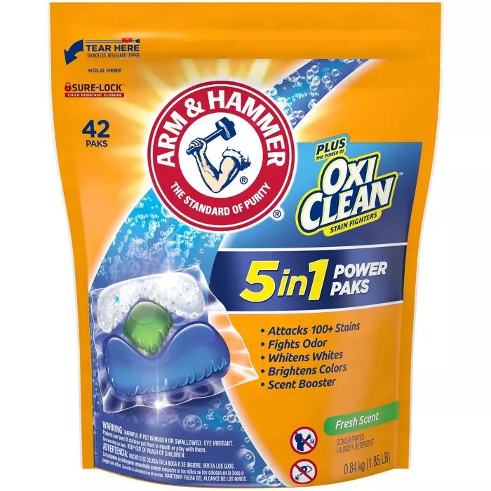 Arm & Hammer Fresh Scent Booster Plus OxiClean 5 in 1 - 42ct | Target