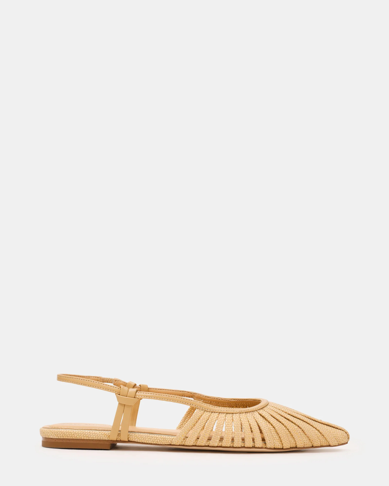 ALANDRIA Natural Raffia Woven Pointed-Toe Women's Flat | Steve Madden (US)