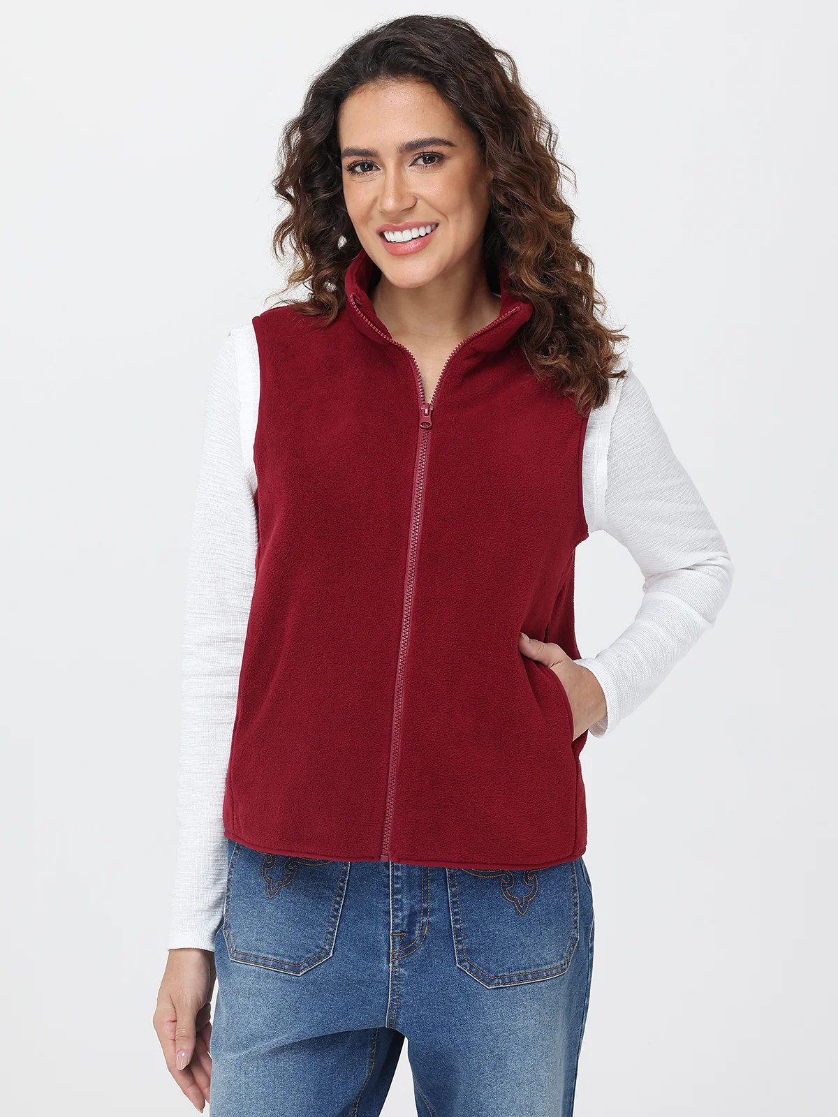 89th & Madison Zip-Front Microfleece Vest | 89th + Madison