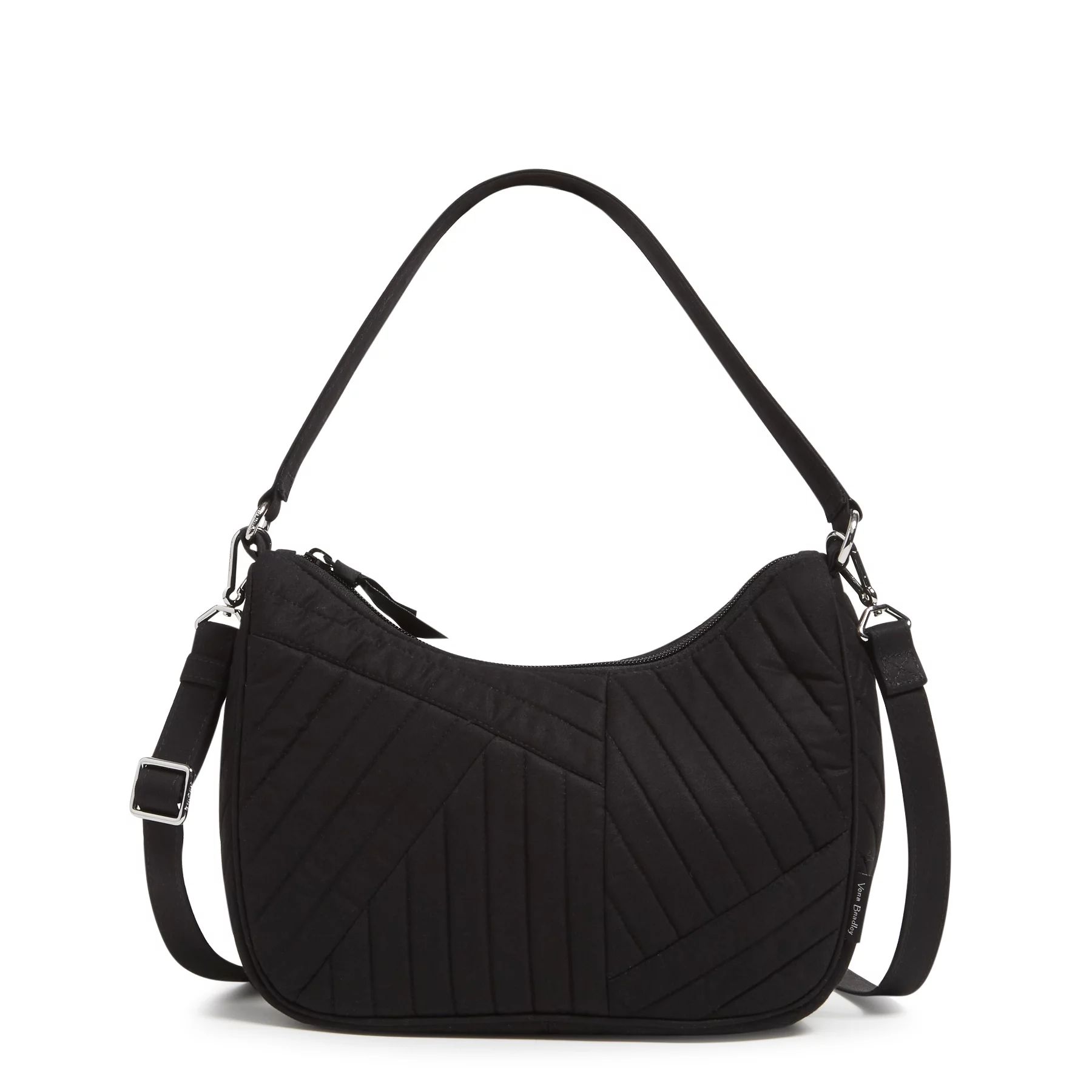 Vera Bradley Women's Cotton Frannie Crescent Crossbody Bag Black | Walmart (US)