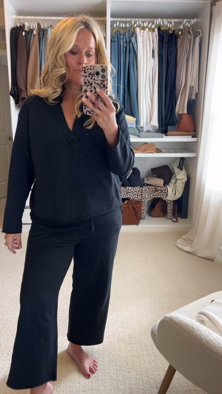 ✨Tap the bell, save and ❤️ start here over 40 fashion, midlife style, midsize fashion and luxury looks for less.  

⬇️Sizing information:
Wearing large both pieces tts (size down if in between sizes.) 

This is the $550 Frank & Eileen look for under $100 👀

I want pajama-level comfort without looking frumpy, and this set nails that relaxed, expensive-looking polish.

✨ LIFT with the open Henley collar
✨ SKIM with the easy, relaxed top
✨ BALANCE with the cropped wide-leg pants

It’s 100% organic cotton French terry, ridiculously soft, and still looks pulled together enough to wear out of the house.

Elastic waist. Pockets. Easy movement. That effortless, lived-in luxury look without the luxury price tag.

And if you love the white, don’t wait it goes FAST and just restocked. 🤍

Same body. Different physics.™

👑 Helping you look good, feel good. —Lindsey Denver
Check back daily for belly-friendly style, confidence, affordable luxury looks and Outfit Physics™.

#LTKOver40 #LTKMidsize #LTKPlusSize

Comment SHOP below to receive a DM with the link to this post on my LTK ⬇ https://liketk.it/6nqsM
