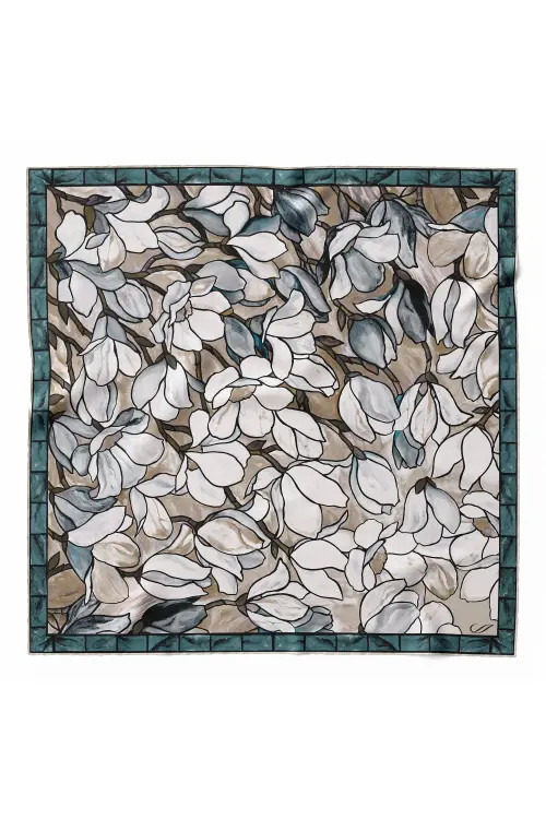 Elizabetta Clara - Silk Bandana in Teal And Tan at Nordstrom | Nordstrom