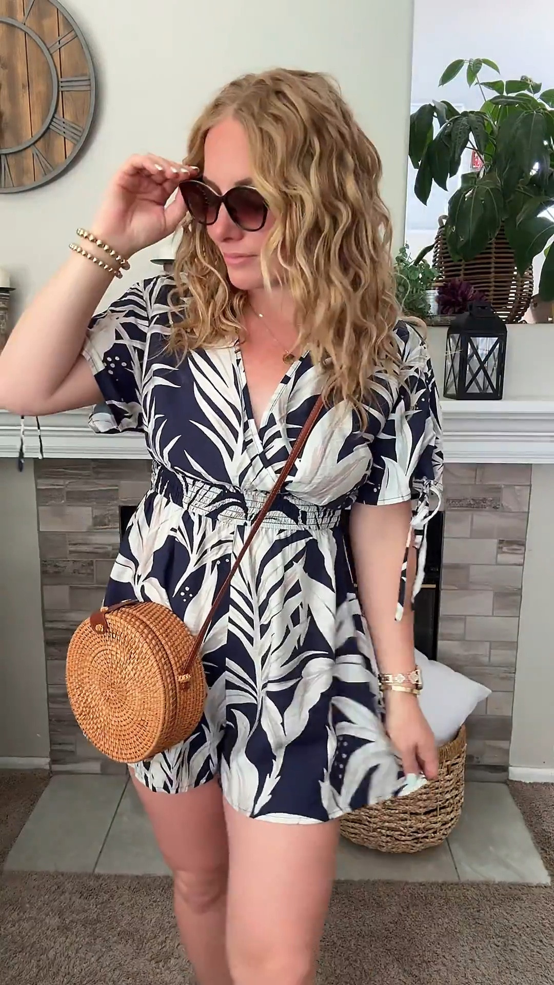 Lightweight summer romper from @Cupshe — fits tts. Paired with a sun hat, platform sandals, and round rattan purse





vacation outfits, tropical outfits, beach outfits, beach clothes, resort wear 2026, summer outfits, beach vacation outfit, summer romper, date night outfit summer 

#LTKSeasonal #LTKPetite #LTKTravel