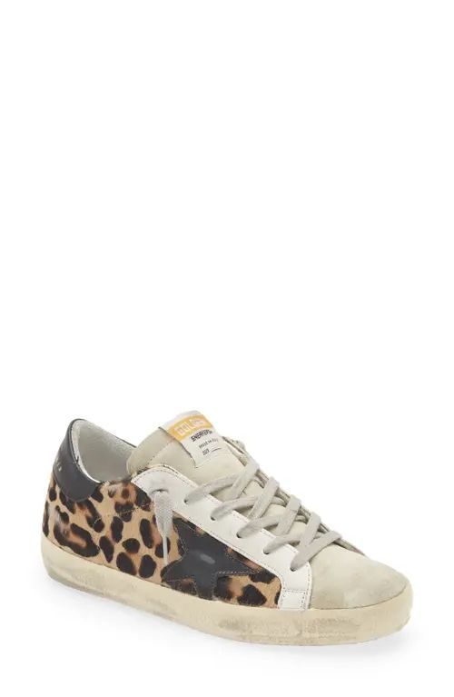 Golden Goose Super-Star Low Top Sneaker in Beige Brown Leo/Ice/Black at Nordstrom, Size 12Us | Nordstrom