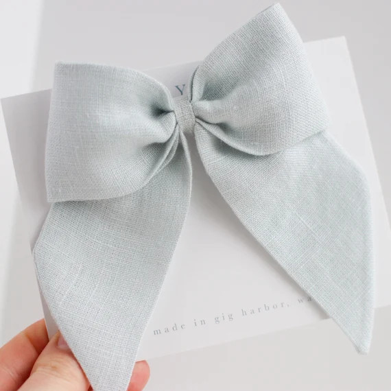 Large Linen Sailor Bow  Beach Blue Linen  Oversized Linen - Etsy | Etsy (US)