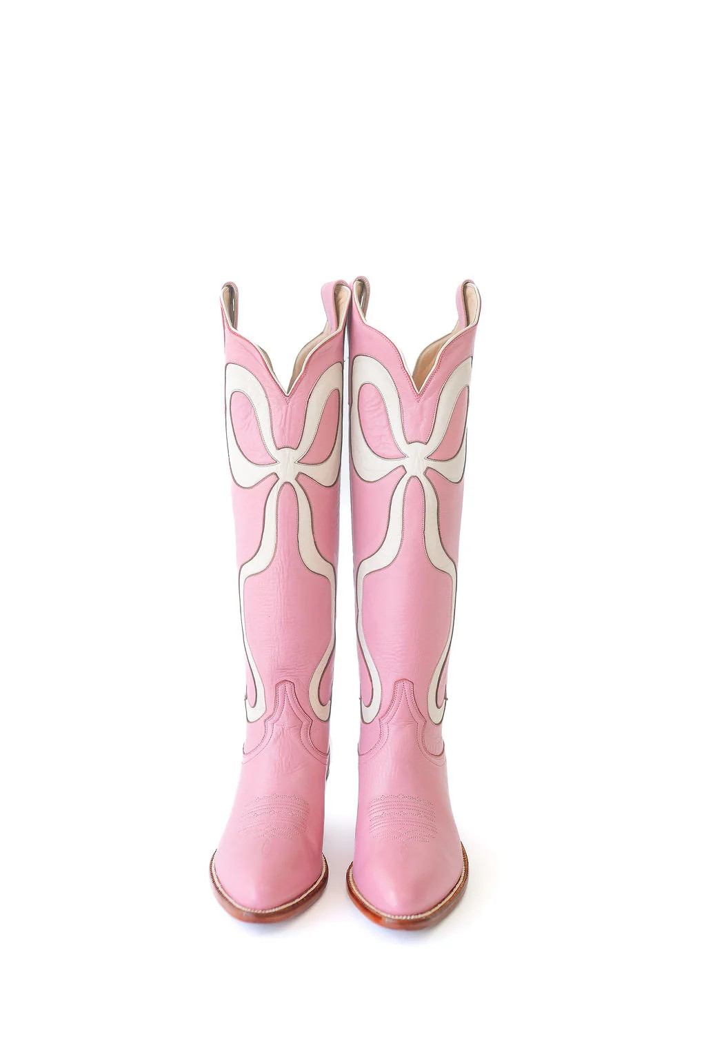 Claire Bow Boot in Pink and Bone | Petite Paloma