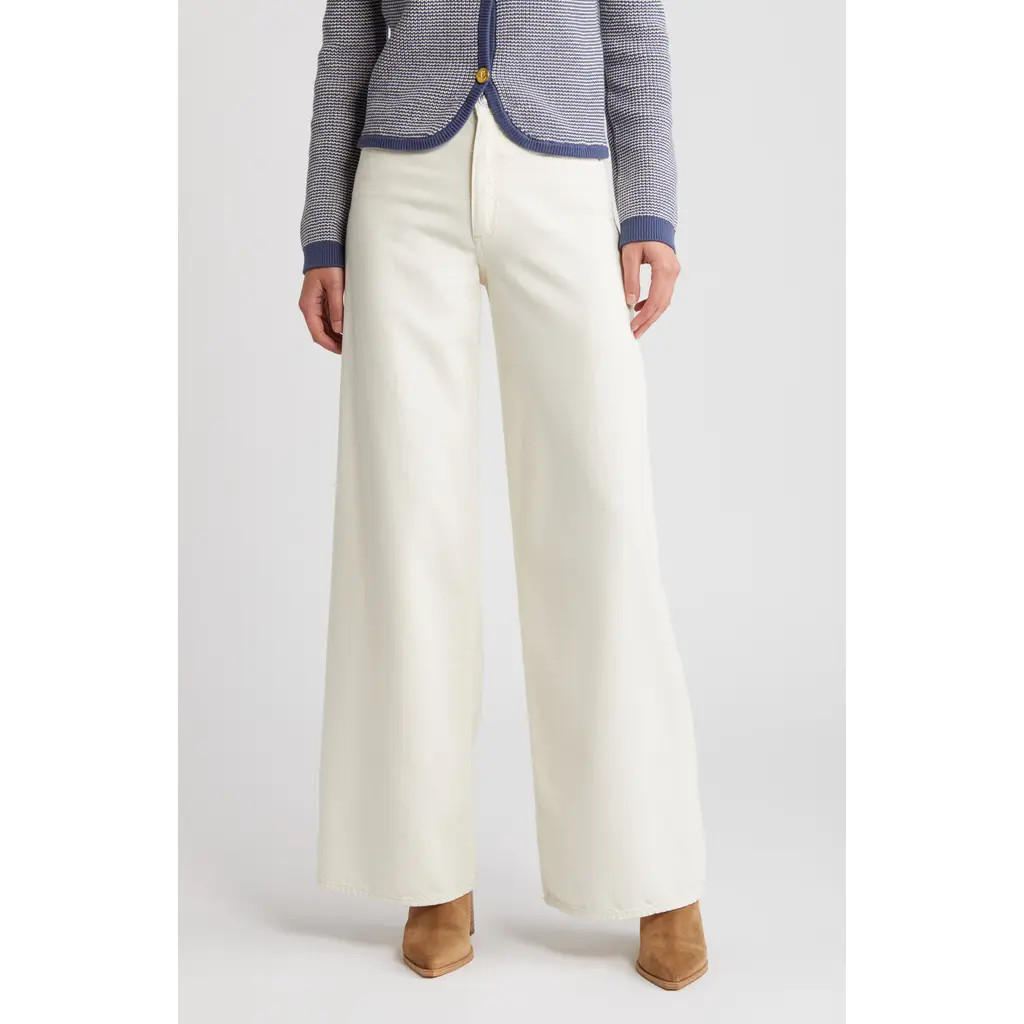 rag & bone Sofie Featherweight Wide Leg Jeans in Ecru at Nordstrom, Size 24 | Nordstrom
