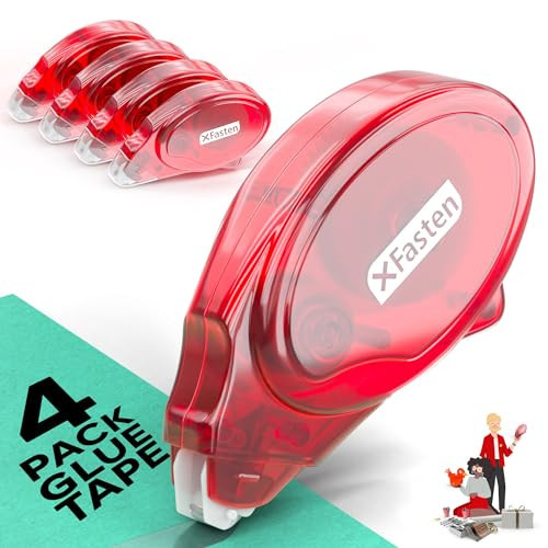 XFasten Adhesive Roller for Scrapbooking, 8mm x 30ft 4-Pack Double Sided Glue Tape Roller, Scrapbook Supplies for Adults, Photo Tape for Scrapbooking | Amazon (US)