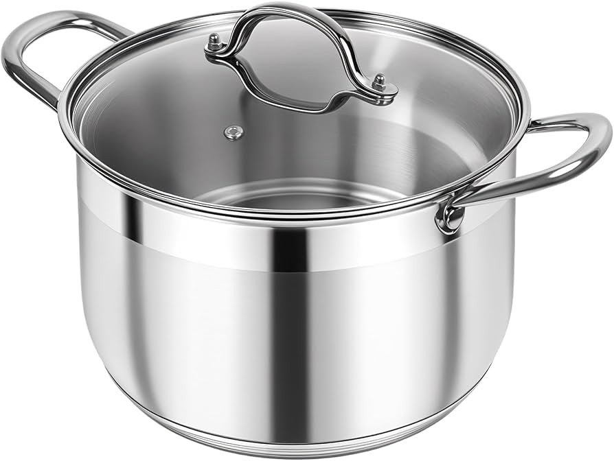 Kirecoo 12 Quart Stainless Steel Heavy Duty Stock Pot with Visible Lid | Amazon (US)