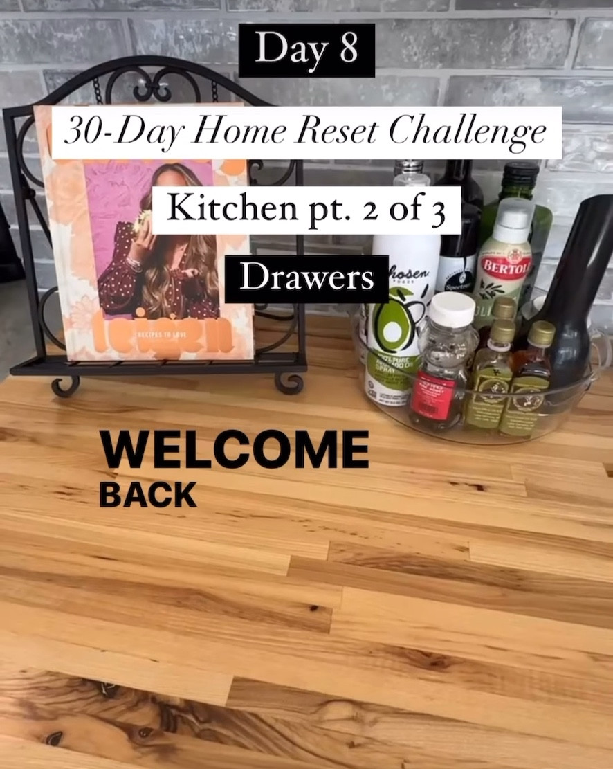 Welcome back out to our 30 day reset challenge, day 8!

Make sure you’re following @b.beautifullyorganized so you don’t miss a day!

Today we are back in the kitchen for part 2! Today will be focusing on the drawers, and I don’t mean bottom drawers that are holding large items I mean, counter height  drawers that are for utensils, cup towels, your juncture, etc. we will get to those large storage drawers on the bottom tomorrow. 

Grab another cardboard  box (since anything you donate will likely be sharp or breakable)
Grab a white trash bag for trash 
Set your timer for 30 minutes 
And let’s go!

Start at one side of the kitchen and work your way to the other side and ask yourself the following question about each item in your drawers 

1. have I used this item in the last 6-12 months? If not, let it go. 
2. Do I have multiples of this item that I could pair down? Like 10 spatulas? Lol if so, let’s pair down to what’s necessary.
3. Does this item even belong in the kitchen? If not, put it in a pile to be put away after the session is over.
4. Is there a stash of hot sauce, packets, ketchup, packets, forks from takeout, take out menus? They are just cluttering up your drawer and not being used, let them go. 
5. Are there cup towels and potholders that are past their prime and worn out? If so, keep the good ones and let the worn out ones go. 

I’ve got your bonus home system in the caption below, our favorite kitchen products linked in our bio, and I’ll see you back in the kitchen tomorrow! 

BONUS 🏠 SYSTEM
Use a LabelMaker and some drawer dividers to label your junk drawer. You broad categories so you have some flexibility, and straighten this drawer up every evening for a minute or so when you do your 10 minute tidy up.

#LTKStyleTip #LTKHome #LTKWatchNow