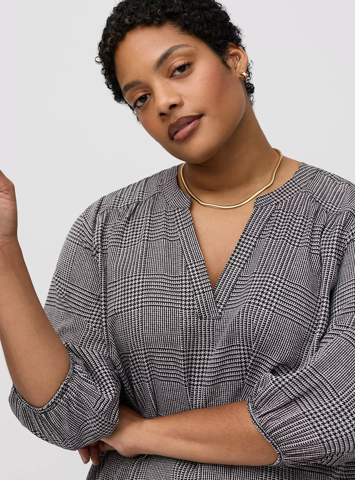 Harper Crepe de Chine Blouson Blouse | Torrid (US & Canada)