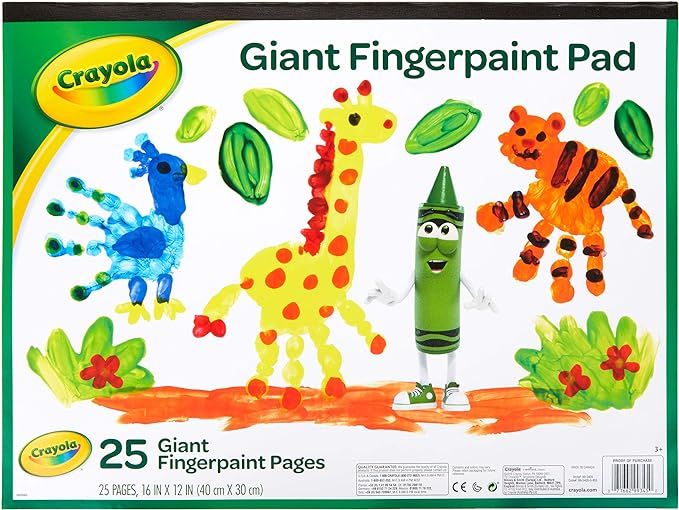 Crayola Giant Fingerpaint Paper, 25 Pages, 16" x 12" (99-3405) , White | Amazon (US)