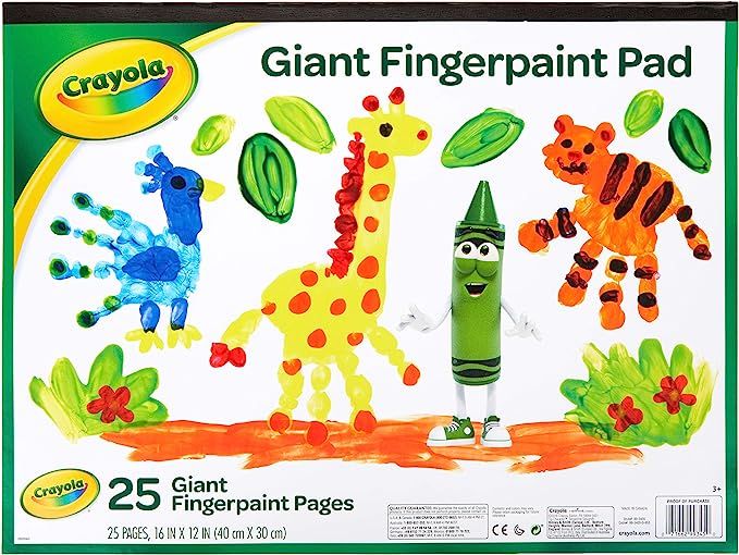 Crayola Giant Fingerpaint Paper, 25 Pages, 16" x 12" (99-3405) , White | Amazon (US)