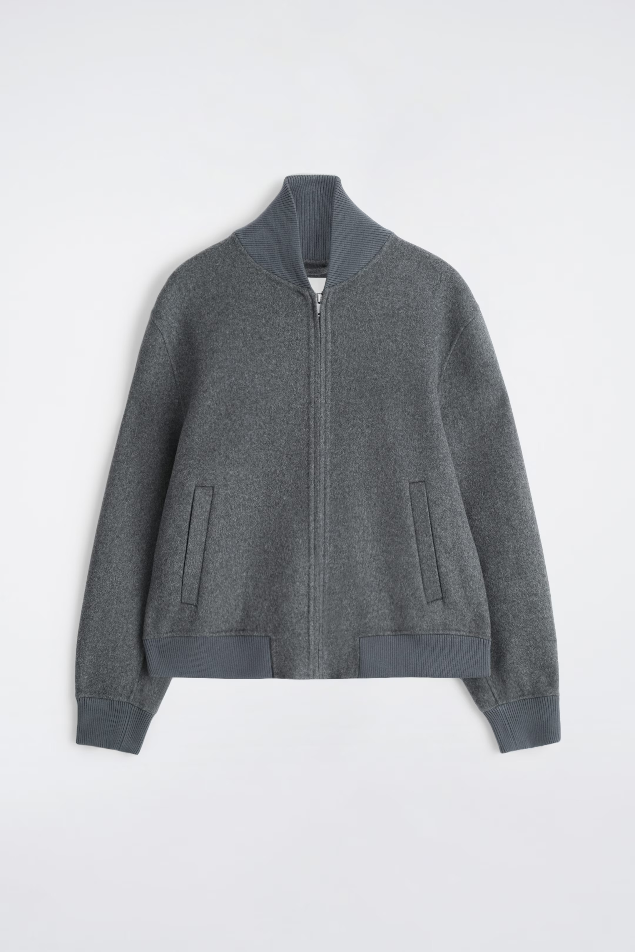 DOUBLE-FACED WOOL BOMBER JACKET - DARK GREY | COS DE | COS (EU)