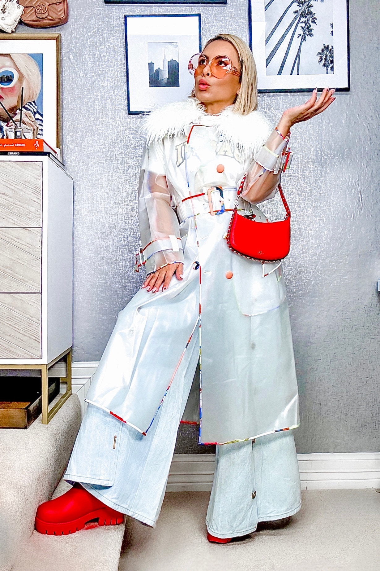 🧥 This raincoat is a must for our timeless wardrobes, detachable faux fur collar. 2 prints . ON SALE! 
💼 MINI rockstud bag sold out in red but pink and silver still available. Got at Harvey Nichols. 
🥾 are Tory Burch but sold out but linked other fun styles .

#LTKSpringSale #LTKsalealert #LTKSeasonal