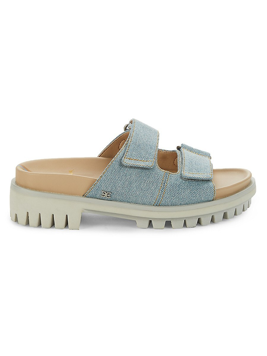 Sam Edelman Women's Eliana Denim Slides - Blue - Size 7.5 Sandals | Saks Fifth Avenue OFF 5TH