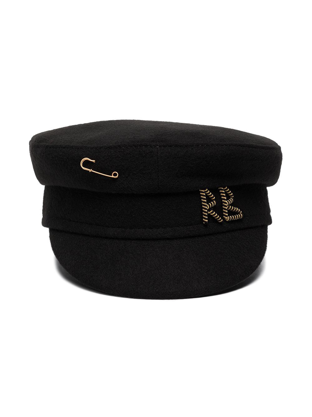Ruslan Baginskiy safety-pin baker boy hat - Black | Farfetch Global