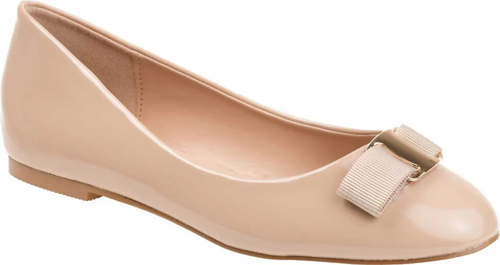 Women's Journee Collection Kim 2 Ballet Flat Nude Faux Leather/Patent 8.5 M | Walmart (US)