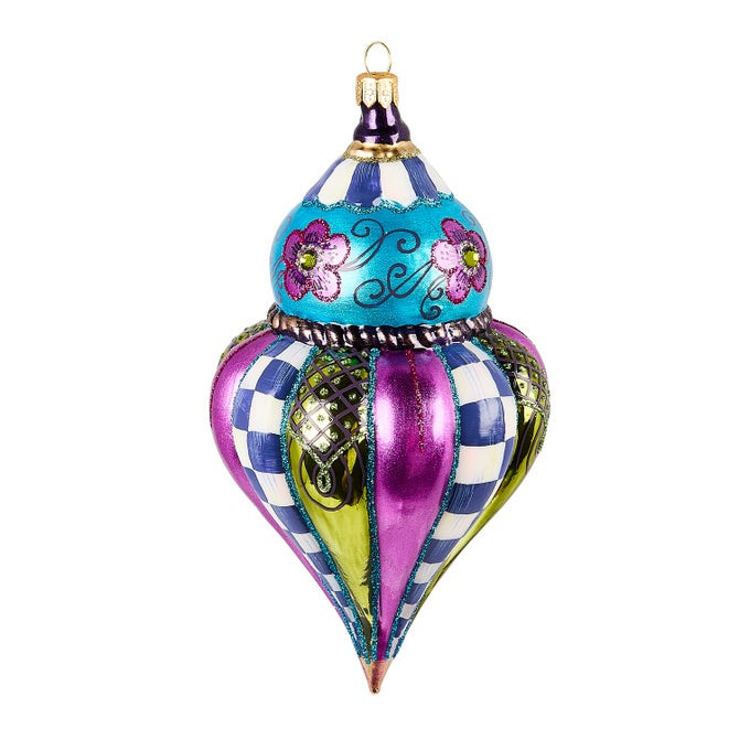 Floral Fluted Drop Glass Ornament | MacKenzie-Childs