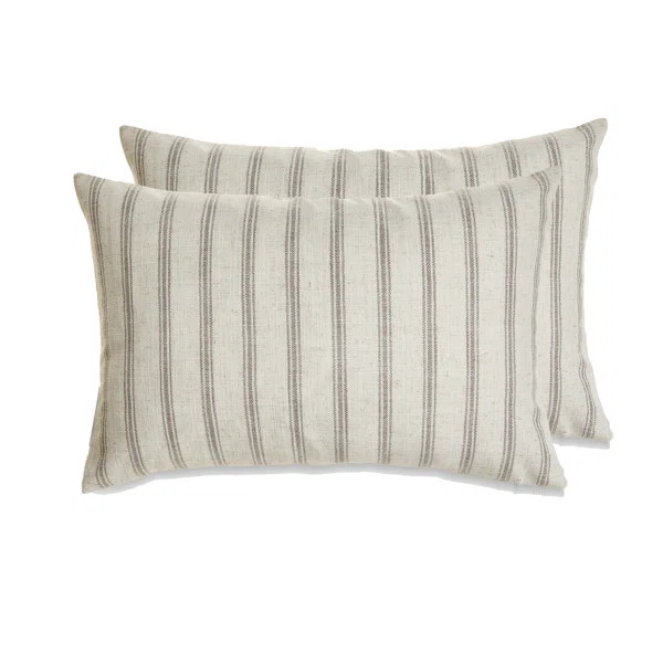 French Stripe Striped Linen Reversible Pillow Cover | Wayfair North America