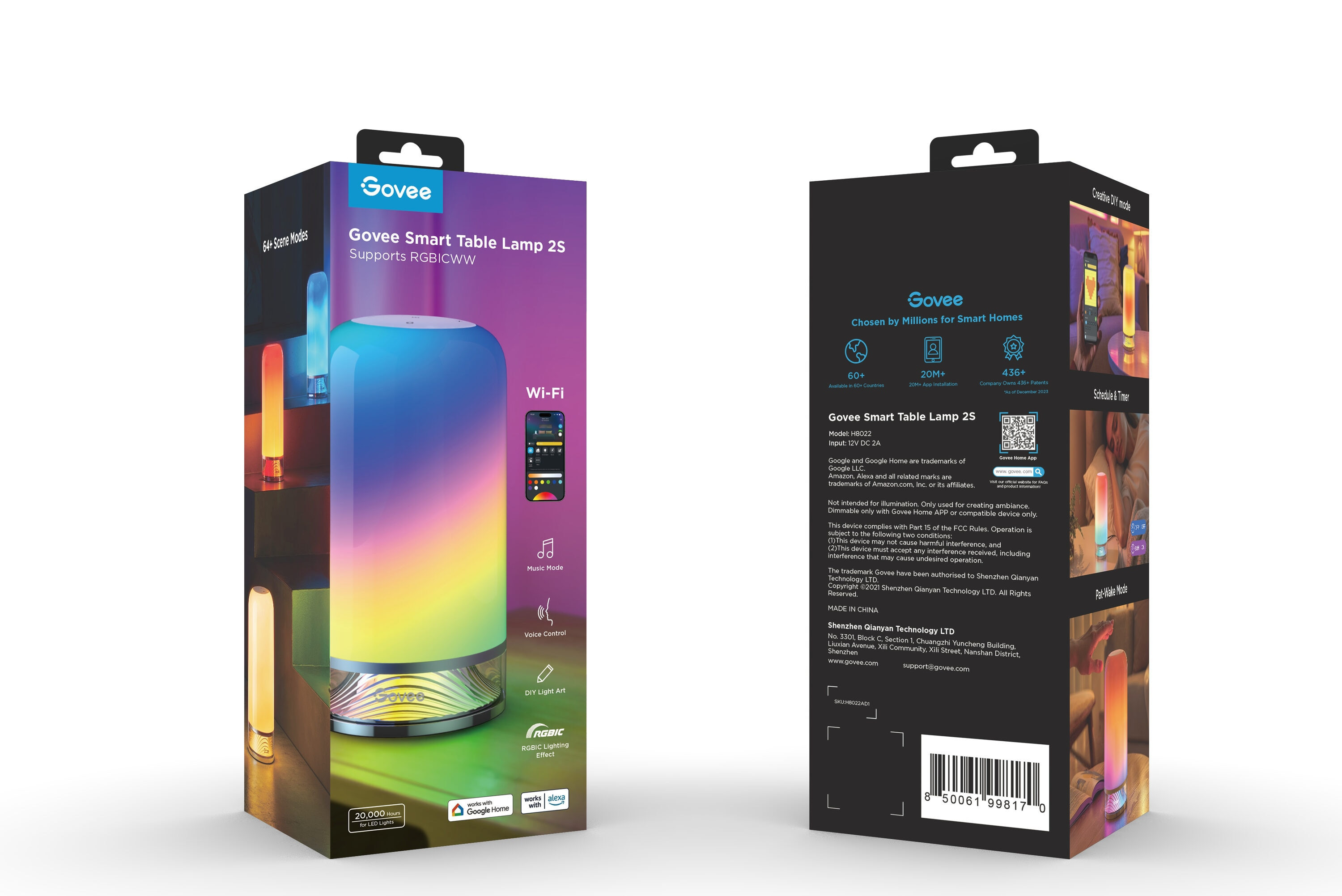 Govee Smart Table Lamp 8.27-in White LED Touch Table Lamp with Plastic Shade | H8022AD1 | Lowe's