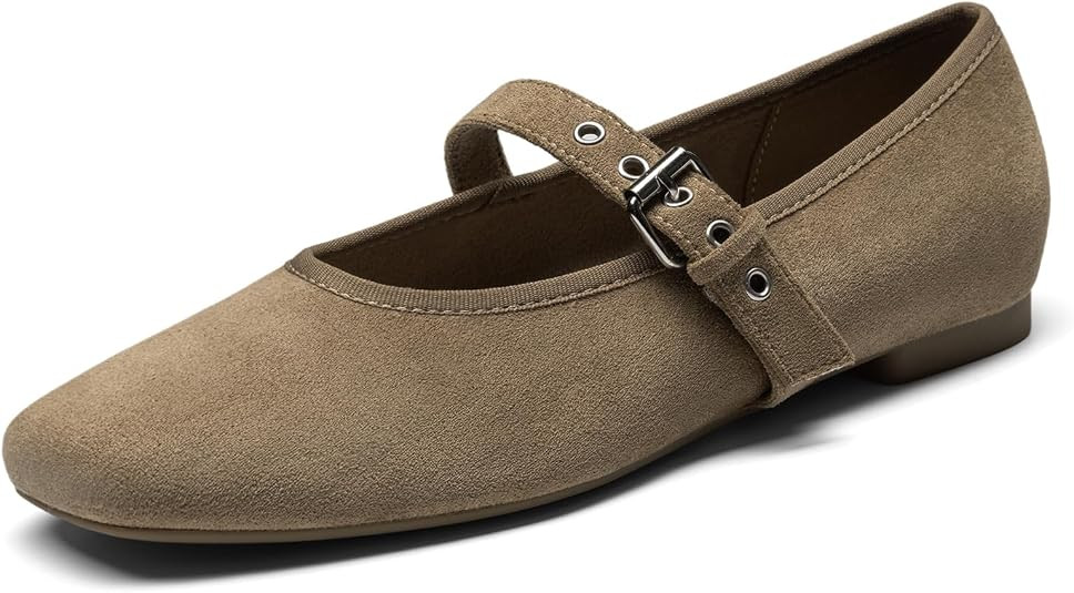 Rihero Mesh Ballet Flats for Women Square Toe Mary Jane Flats Comfortable Casual Ballerina Shoes | Amazon (US)