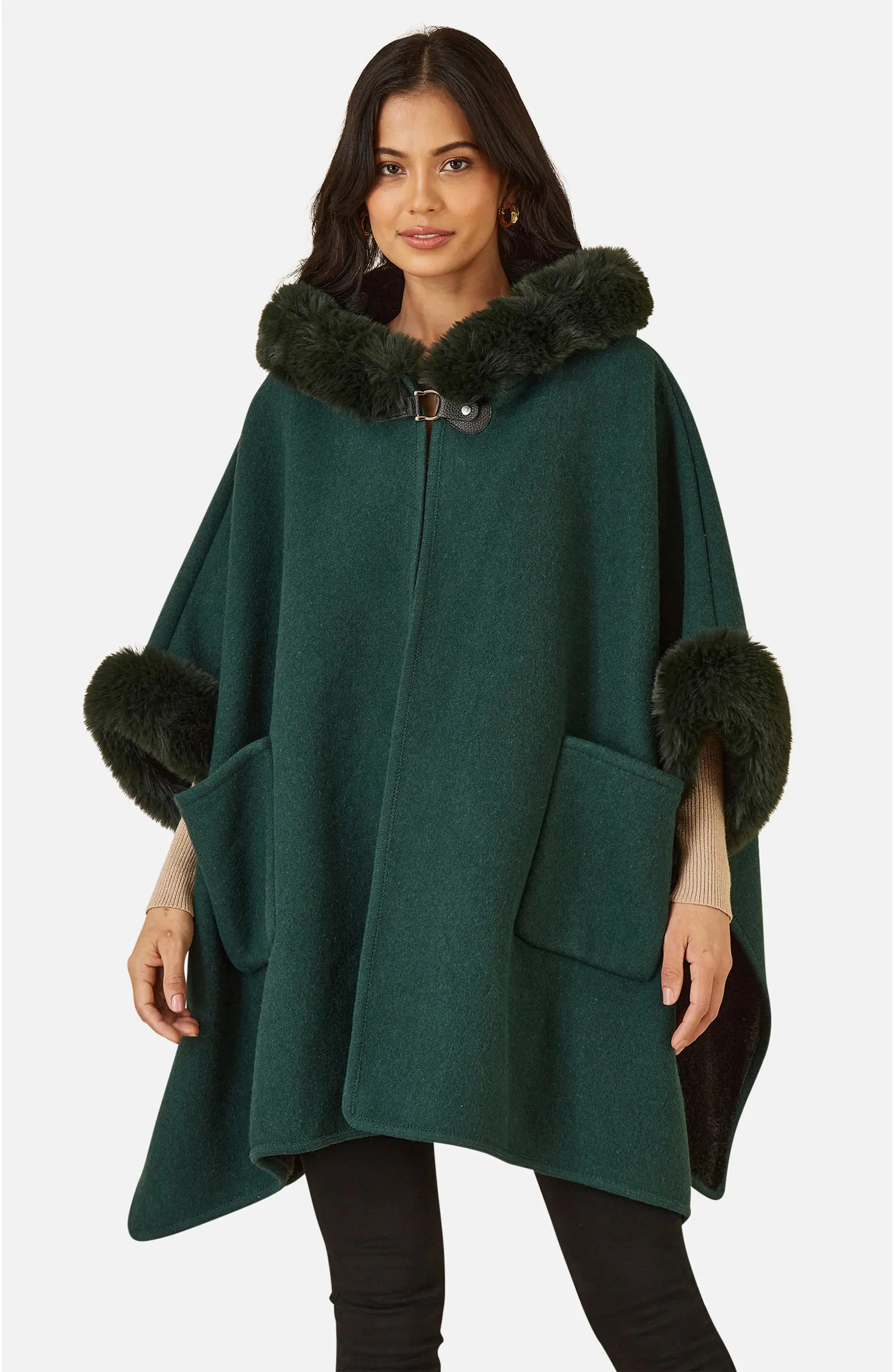 Hooded Fur Cape Jacket | Nordstrom