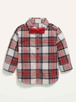 Unisex Plaid Shirt &#x26; Bow-Tie Set for Baby | Old Navy (US)