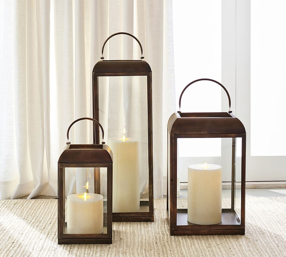 Cruz Antiqued Bronze Lanterns | Pottery Barn (US)