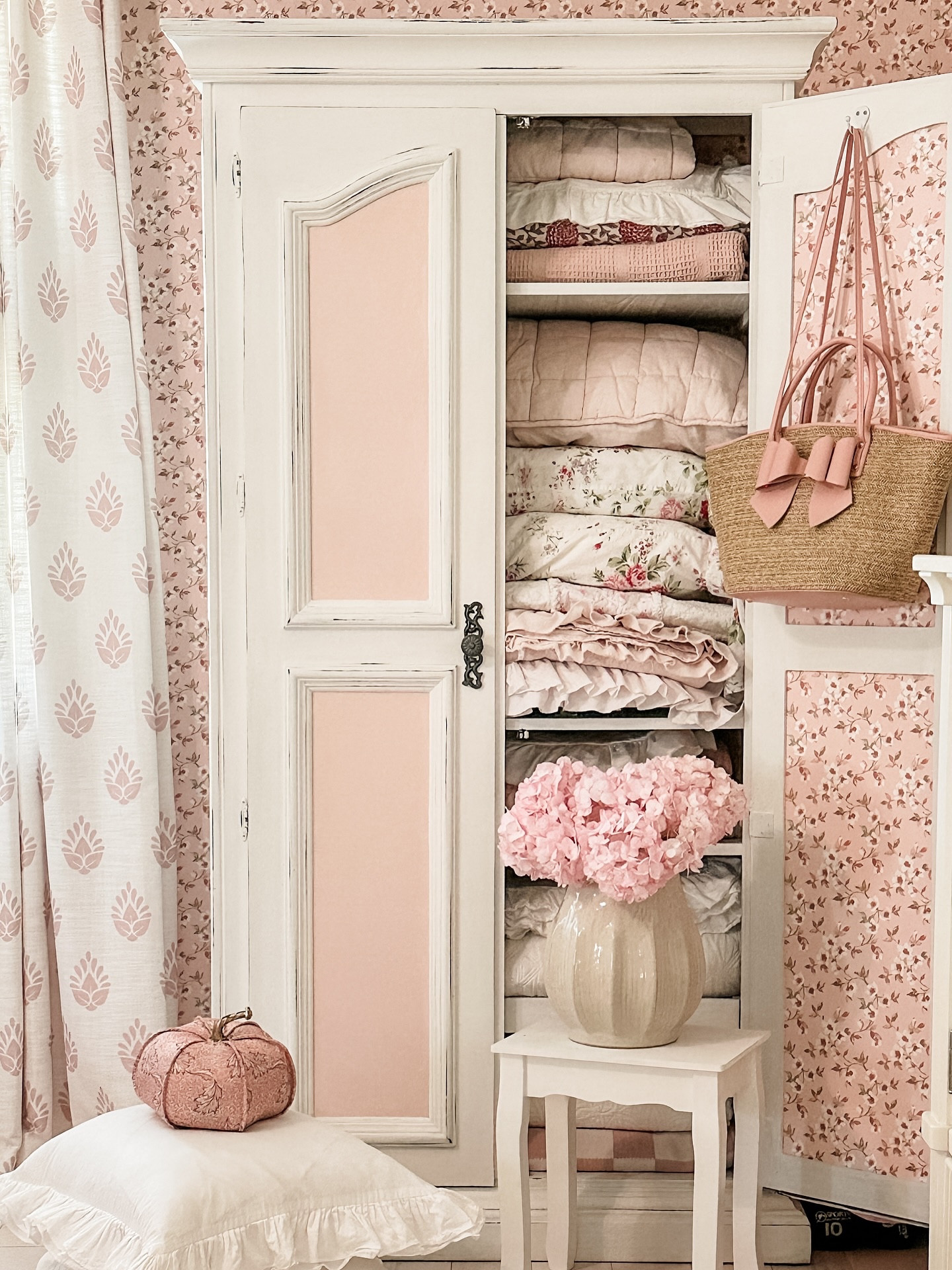 🍁Vintage Decor 
Can you believe this cabinet was once an old brown TV cabinet! I originally got it for my office storage but it ending up in my bedroom to store away all my blankets and pillows. 


#pinkpinkpink #paintedfurniture #shabbychic

#LTKSeasonal #LTKHome #LTKFindsUnder100