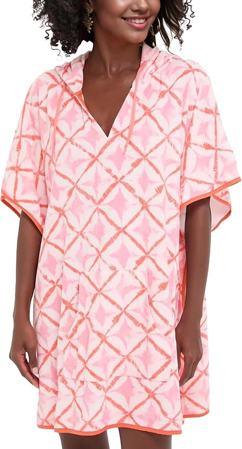 Women's Summer Terry Cloth Beach Swimsuit Cover Up Hooded V Neck Swimwear Dress Resort Wear with ... | Amazon (US)
